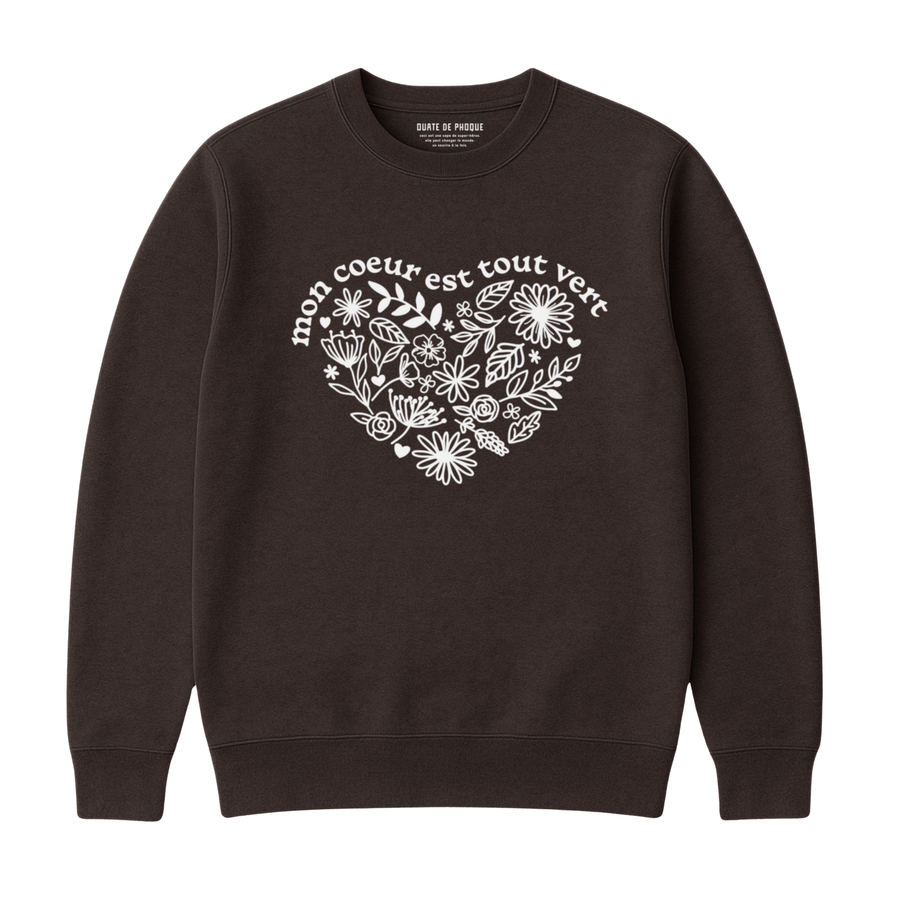 Sweatshirt Coeur Tout Vert