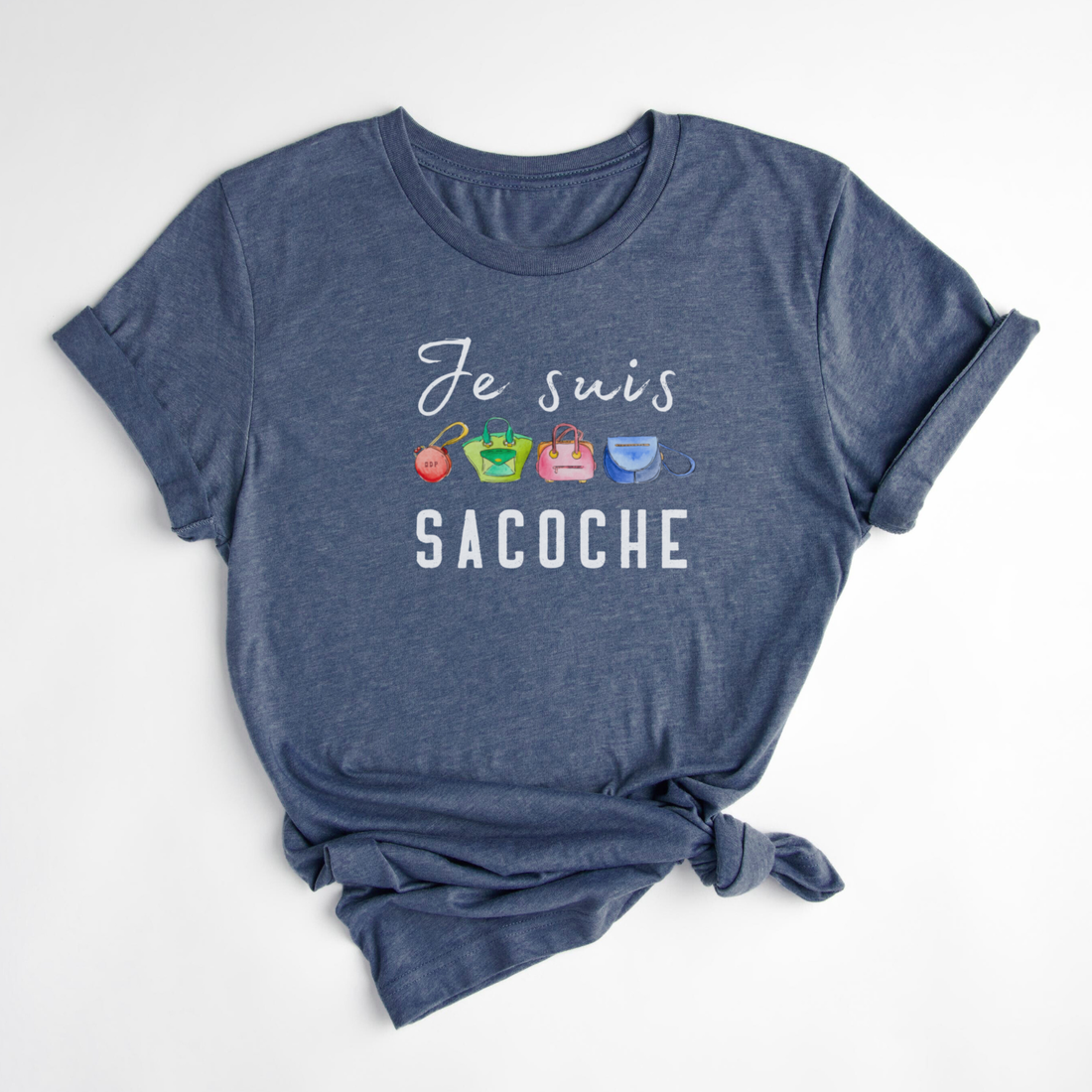 T-SHIRT SACOCHE - BLEUET