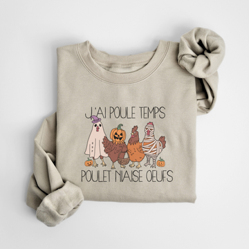 SWEATSHIRT POULE TEMPS - AMANDE