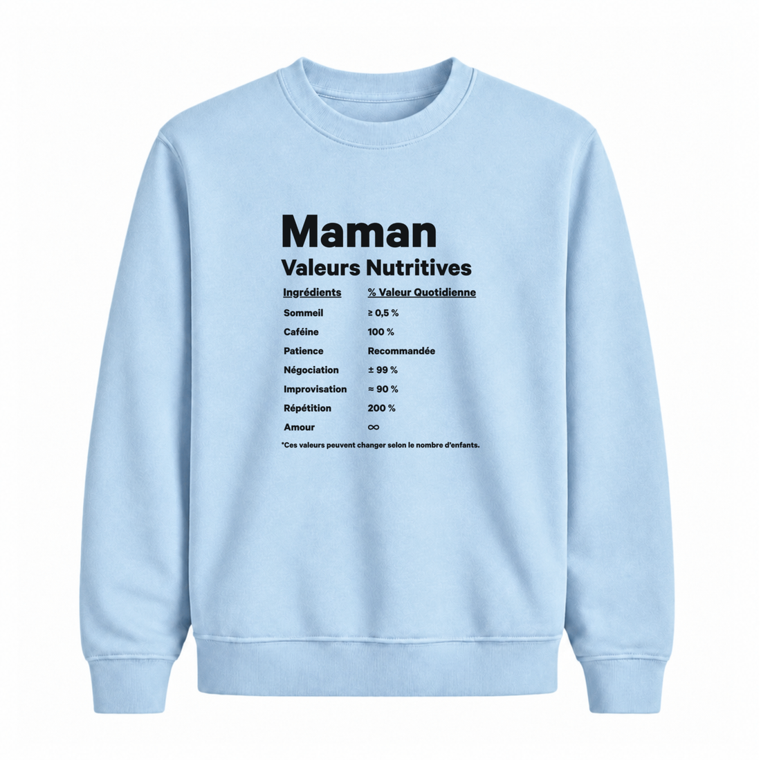 Sweatshirt Valeurs Nutritives