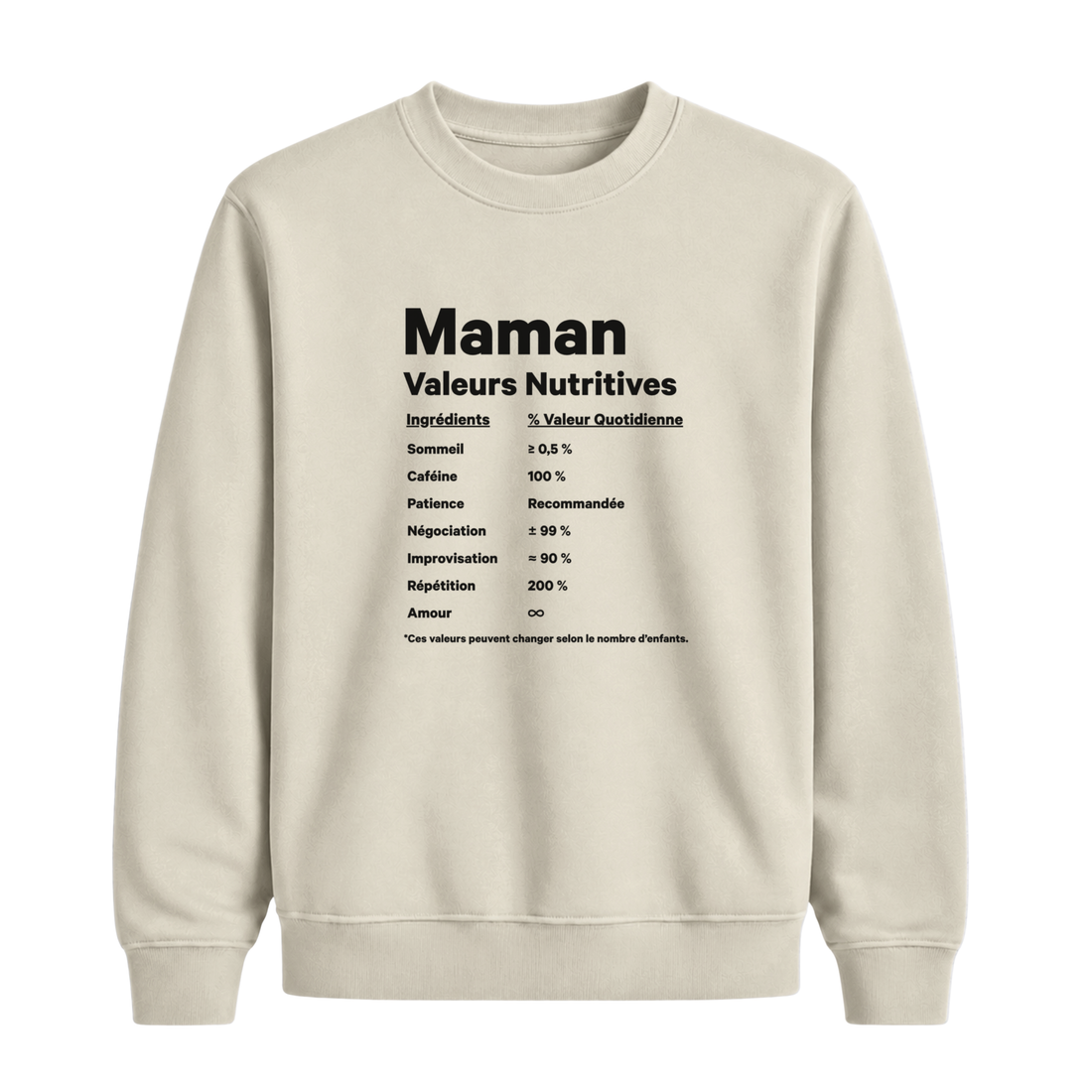 Sweatshirt Valeurs Nutritives