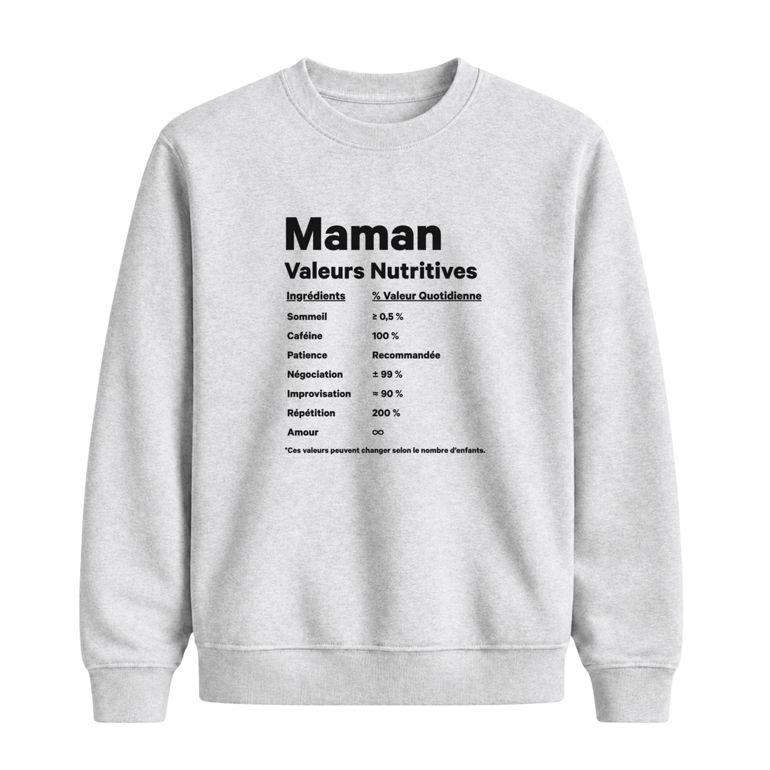 Sweatshirt Valeurs Nutritives