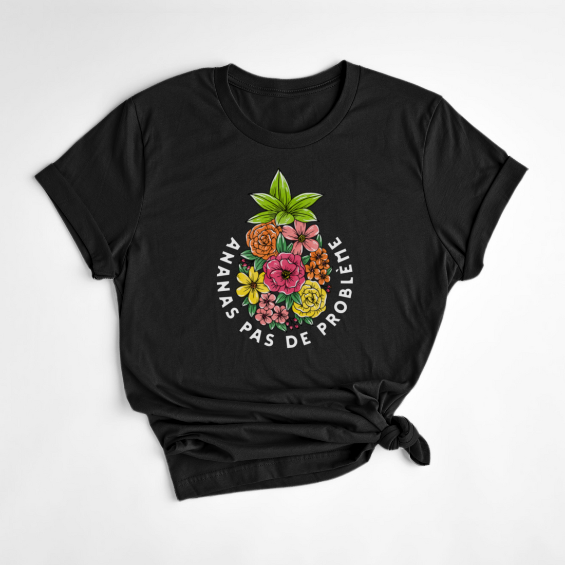 T-SHIRT ANANAS PROBLÈME - NOIR