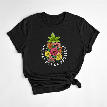 T-SHIRT ANANAS PROBLÈME - NOIR