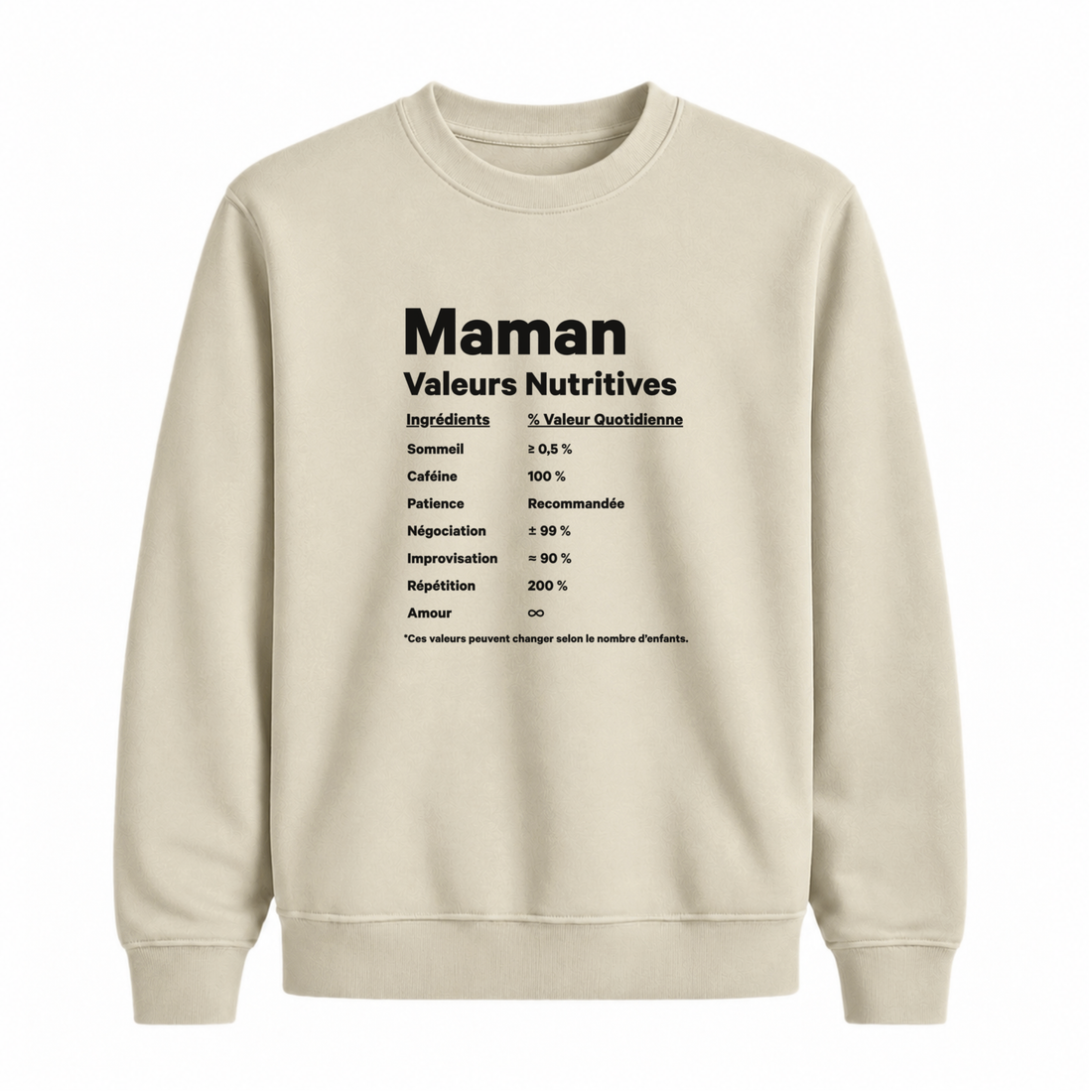 Sweatshirt Valeurs Nutritives