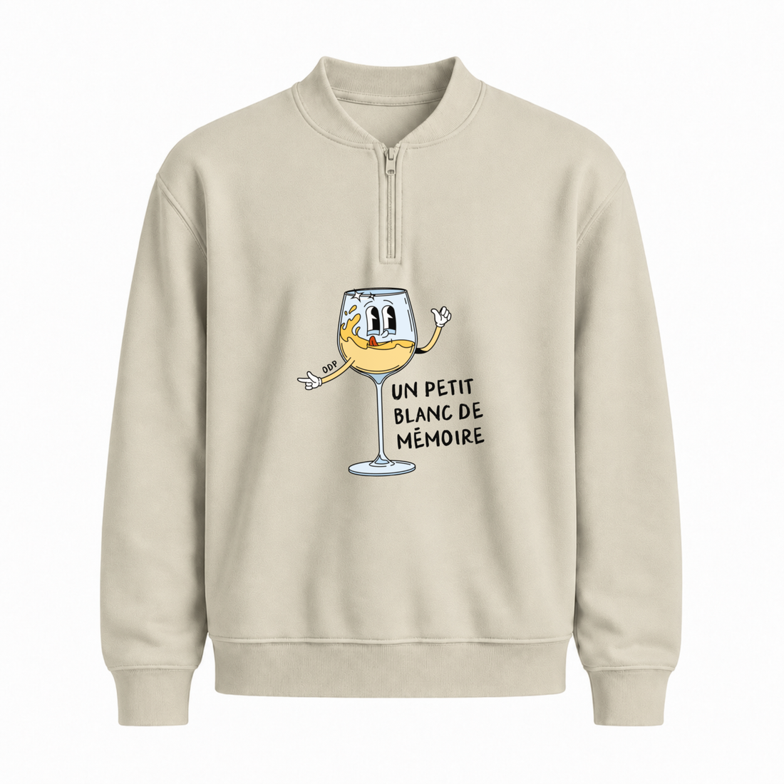 1/4 Zip Blanc De Mémoire