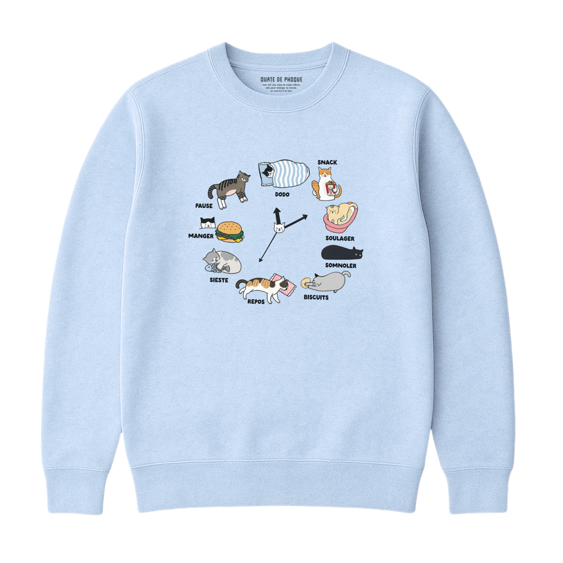 Sweatshirt Chat Horloge
