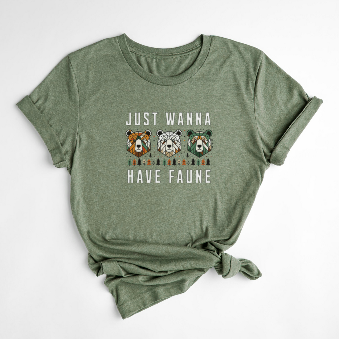 T-SHIRT FAUNE - OLIVE