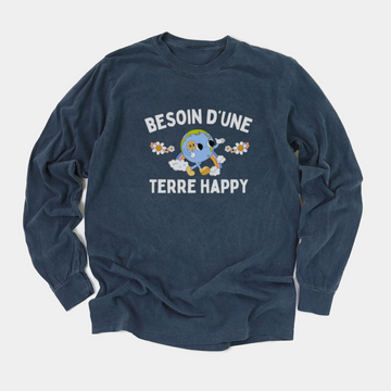 LONGSLEEVE TERRE HAPPY - MARINE