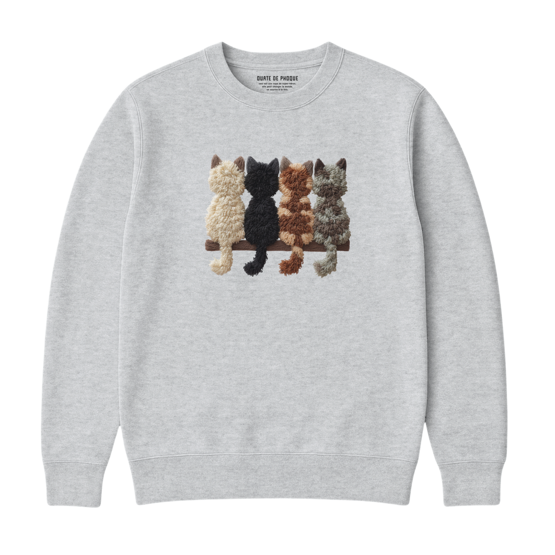 Sweatshirt Chats De Dos Effet Patch