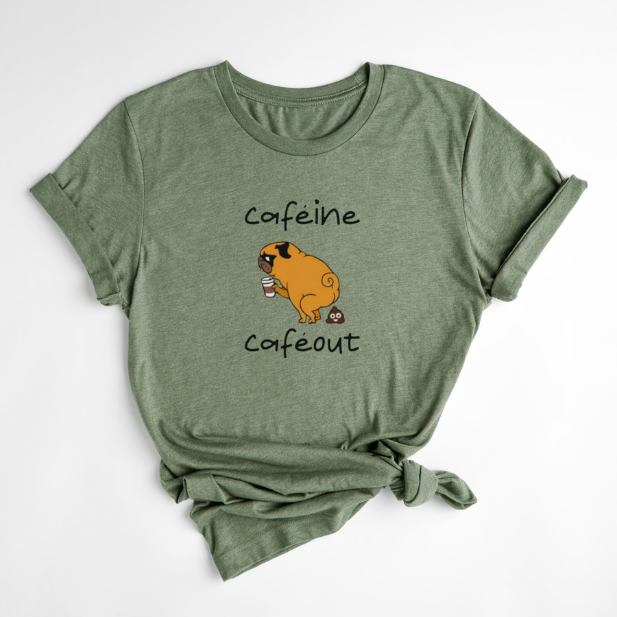 T-SHIRT CAFÉINE - OLIVE