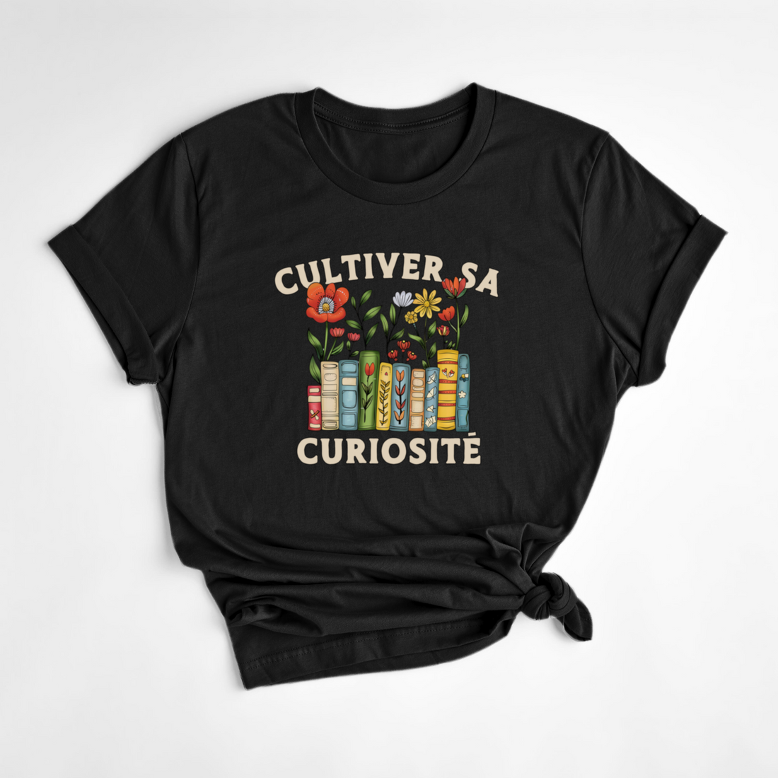 T-SHIRT CULTIVER SA CURIOSITÉ - NOIR