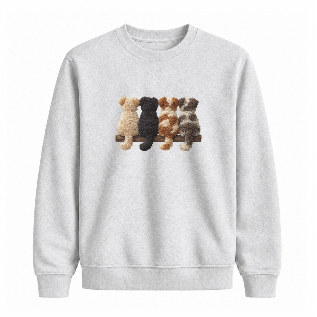 Sweatshirt Chiens De Dos Effet Patch