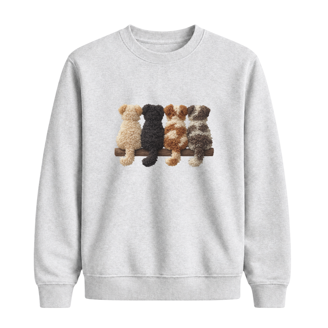 Sweatshirt Chiens De Dos Effet Patch