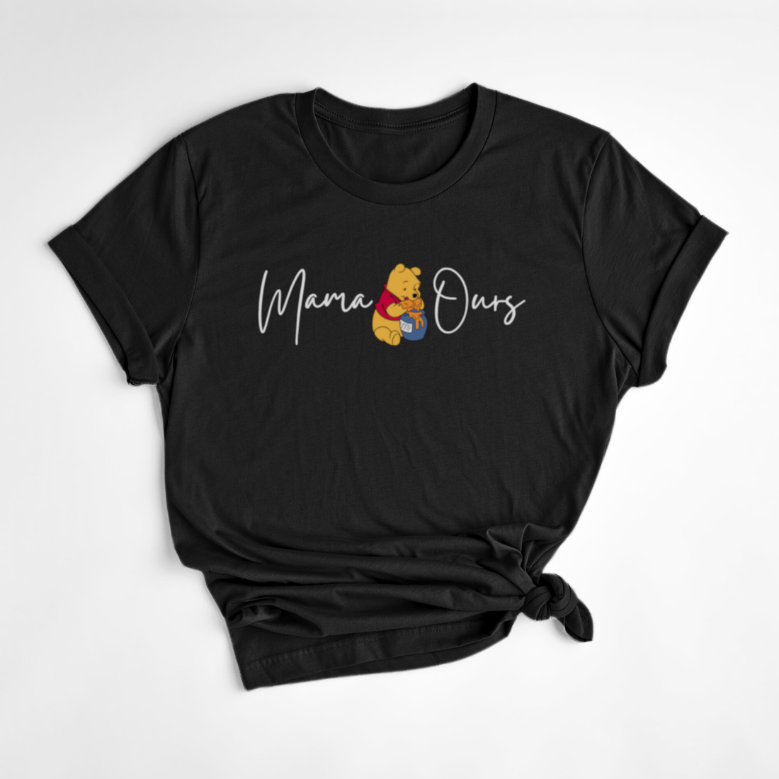 T-SHIRT MAMAN OURS - NOIR