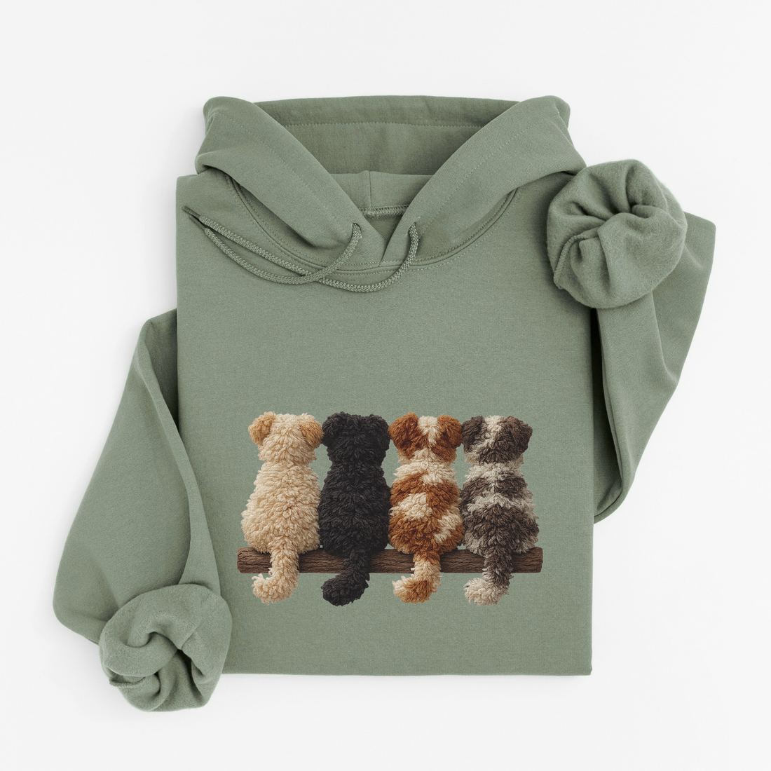 Hoodie Chiens De Dos Effet Patch