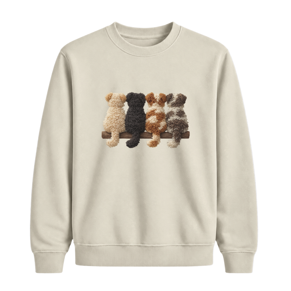 Sweatshirt Chiens De Dos Effet Patch
