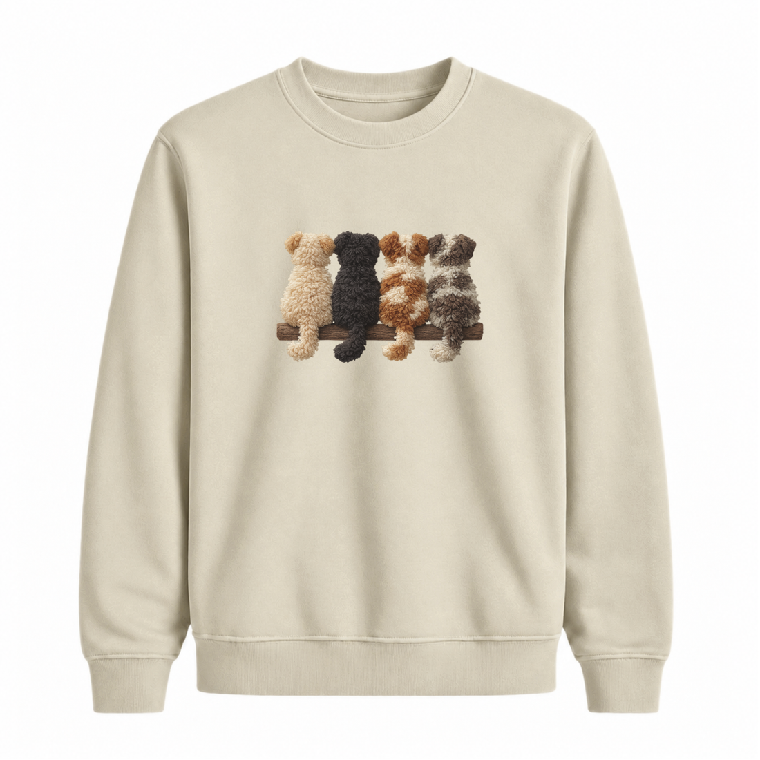 Sweatshirt Chiens De Dos Effet Patch