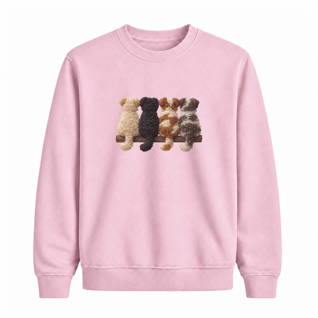 Sweatshirt Chiens De Dos Effet Patch