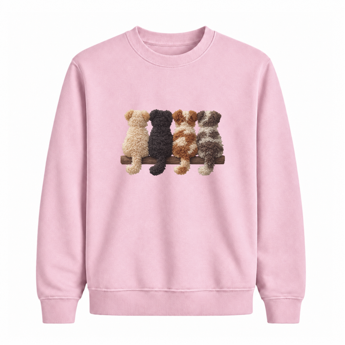 Sweatshirt Chiens De Dos Effet Patch