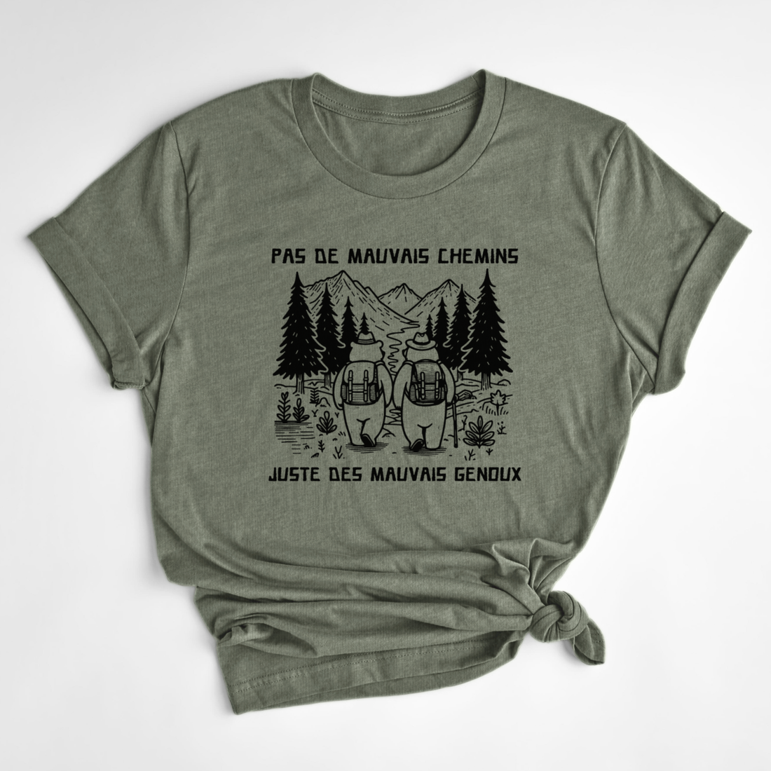 T-SHIRT MAUVAIS GENOUX