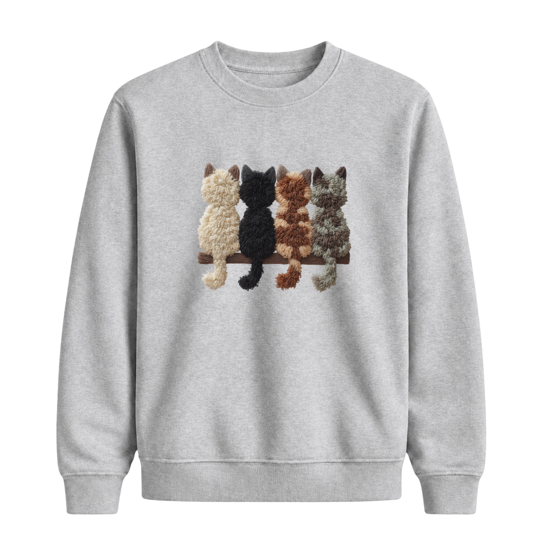 Sweatshirt Chats De Dos Effet Patch