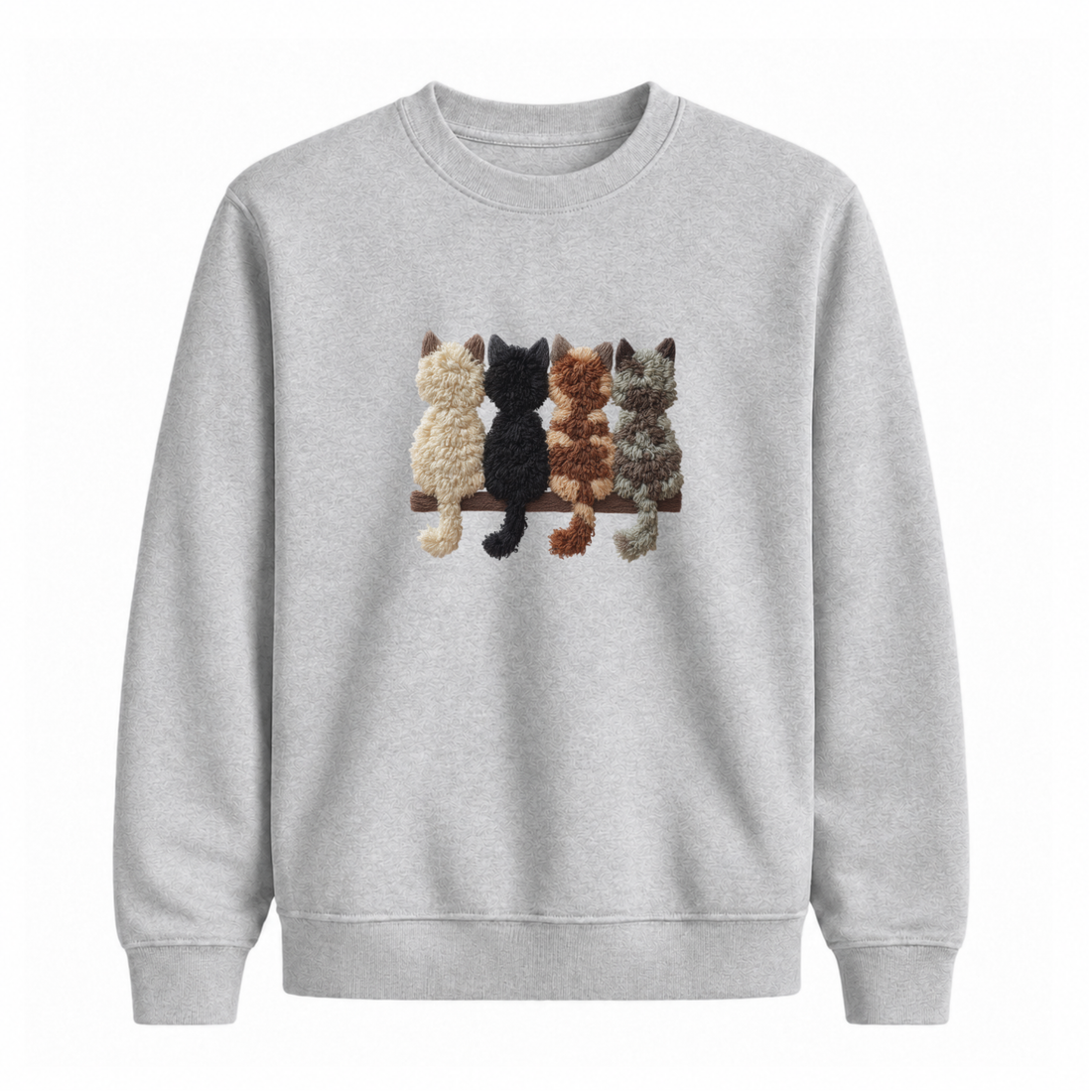 Sweatshirt Chats De Dos Effet Patch