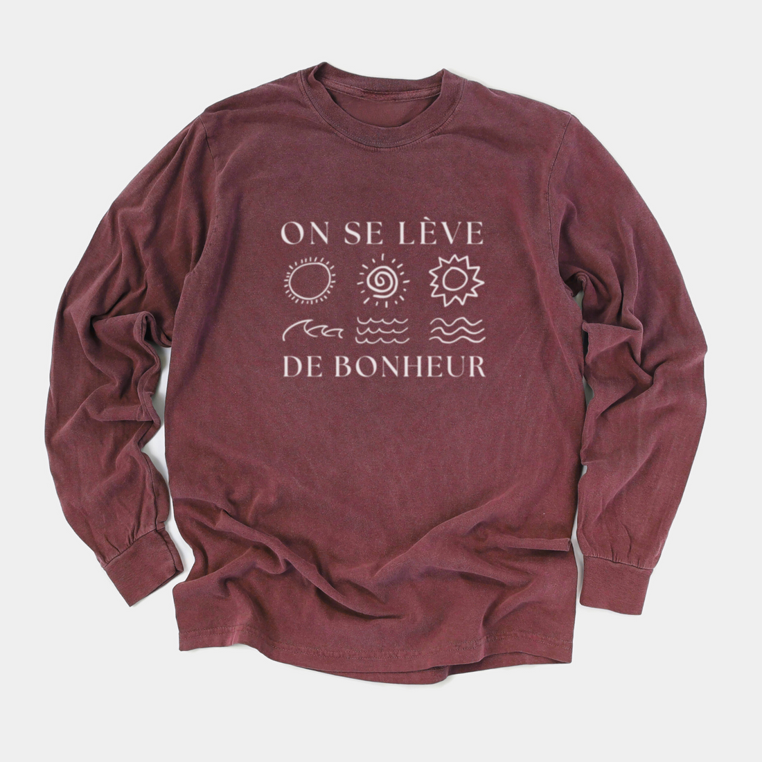 LONGSLEEVE LÈVE DE BONHEUR - BORDEAUX