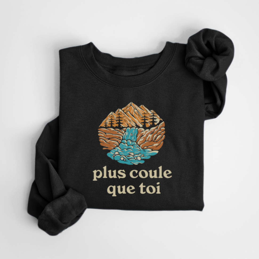 SWEATSHIRT PLUS COULE QUE TOI - NOIR