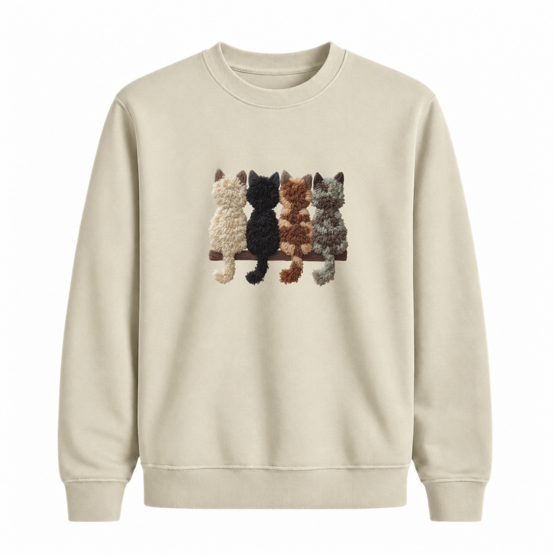Sweatshirt Chats De Dos Effet Patch