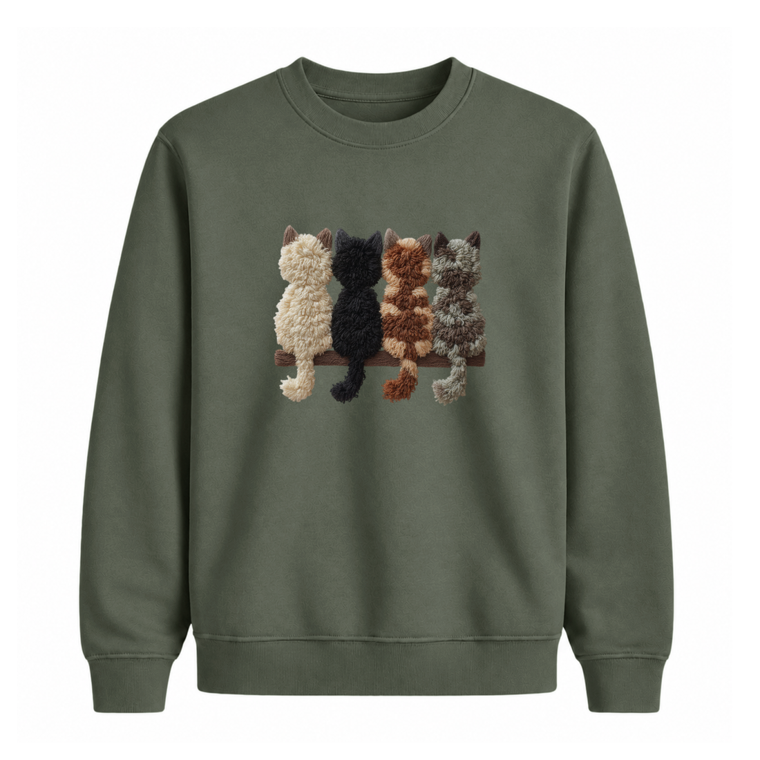 Sweatshirt Chats De Dos Effet Patch