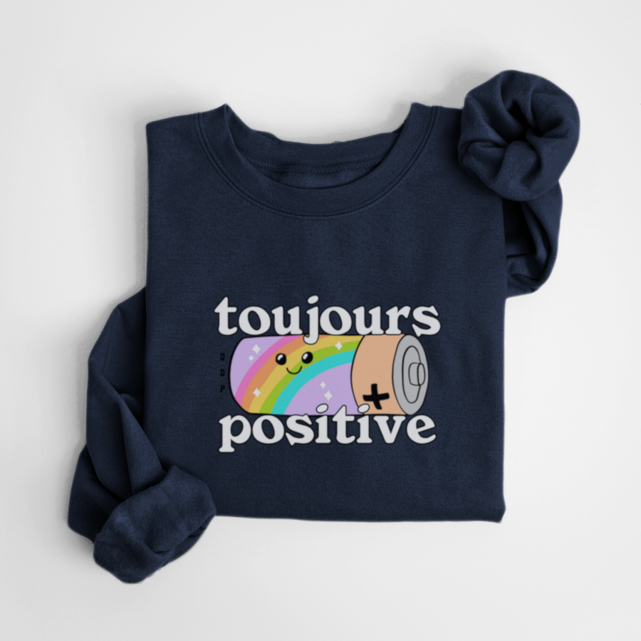 SWEATSHIRT TOUJOURS POSITIVE - MARINE