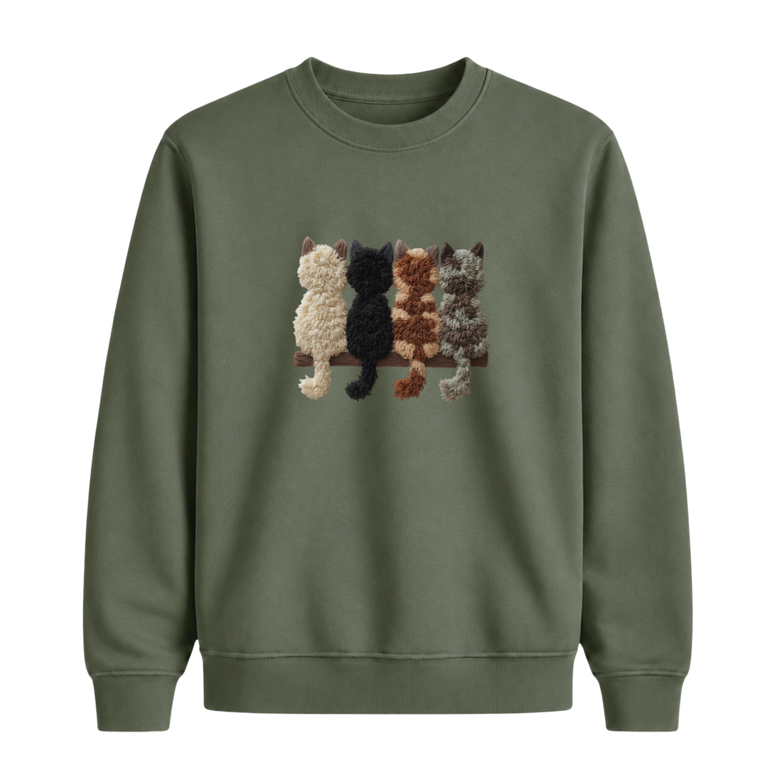 Sweatshirt Chats De Dos Effet Patch