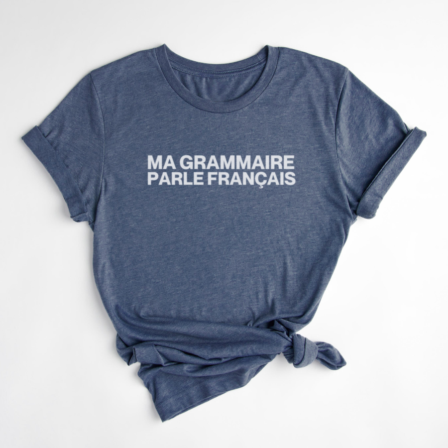 T-SHIRT GRAMMAIRE - BLEUET