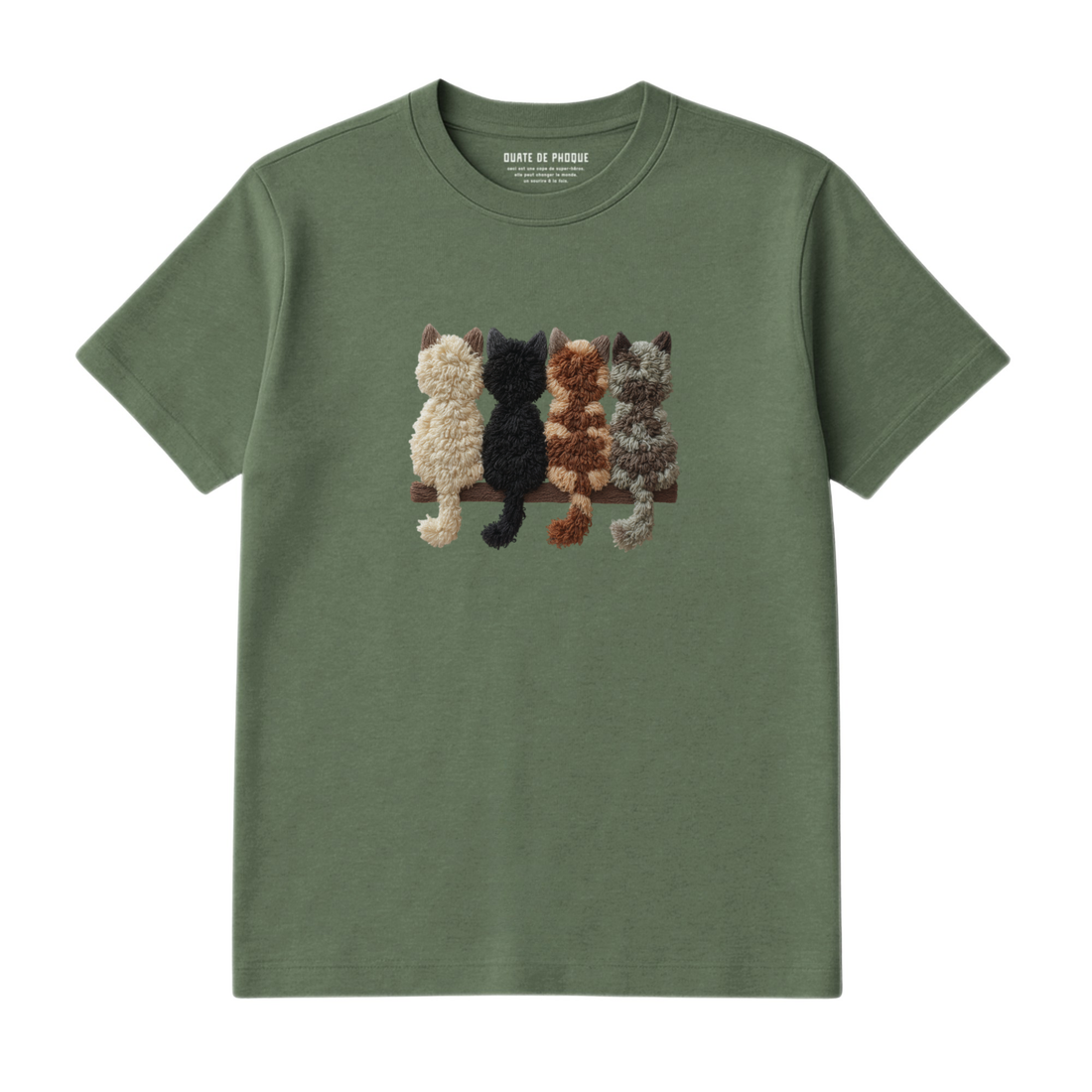 T-Shirt Chats De Dos Effet Patch