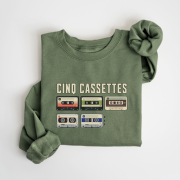 SWEATSHIRT CINQ CASSETTES - SAUGE