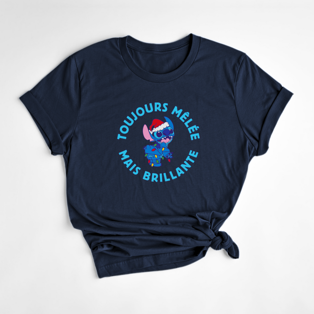 T-SHIRT MÊLÉE STITCH - MARINE