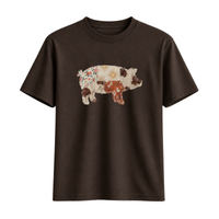 T-Shirt Cochon Western Effet Patch
