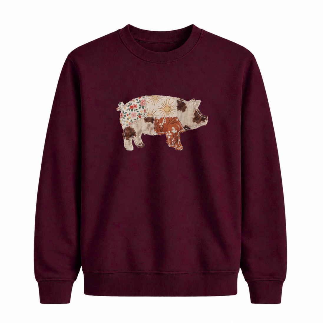 Sweatshirt Cochon Western Effet Patch