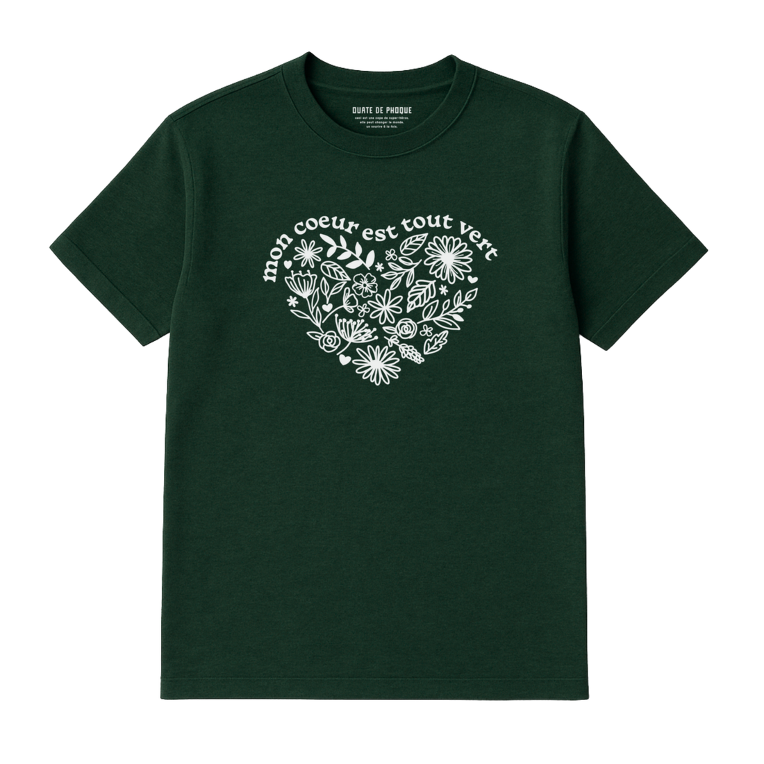 T-Shirt Coeur Tout Vert