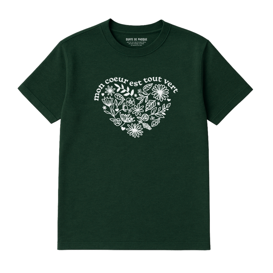 T-Shirt Coeur Tout Vert
