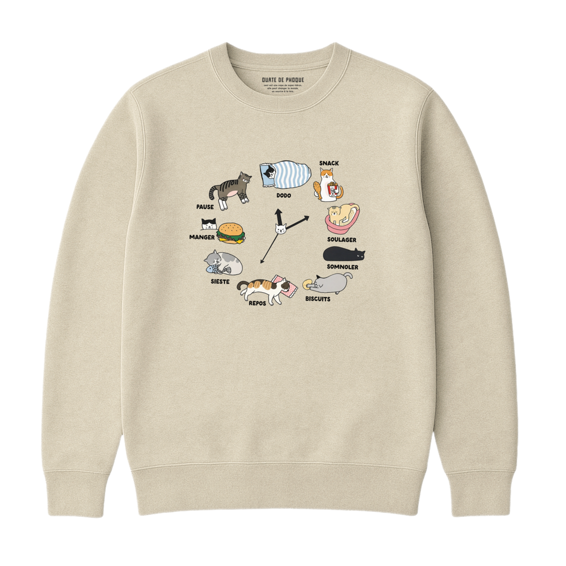 Sweatshirt Chat Horloge