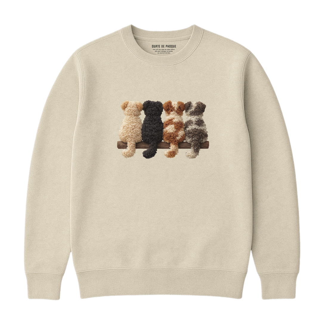 Sweatshirt Chiens De Dos Effet Patch