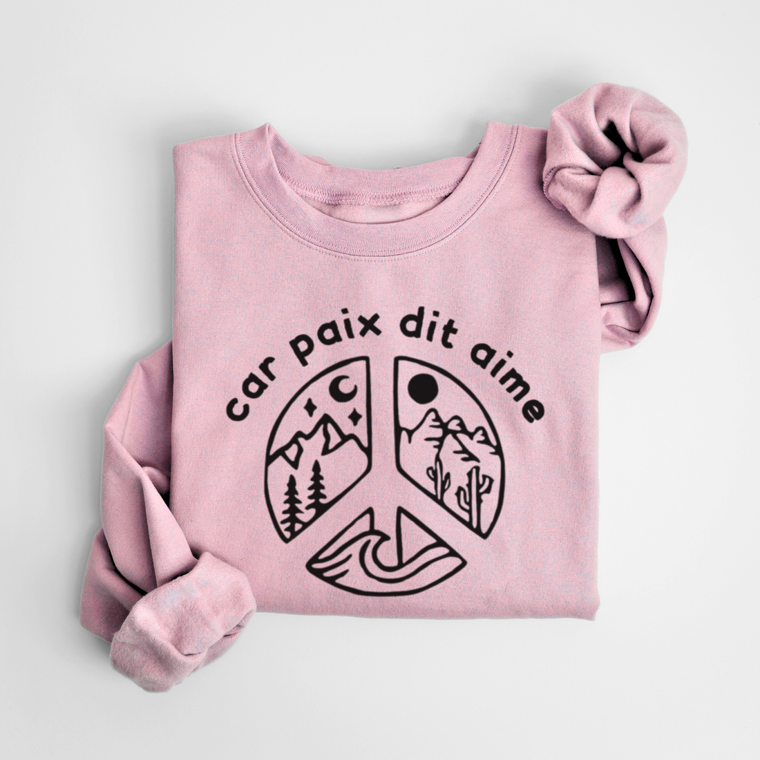 SWEATSHIRT CAR PAIX DIT AIME
