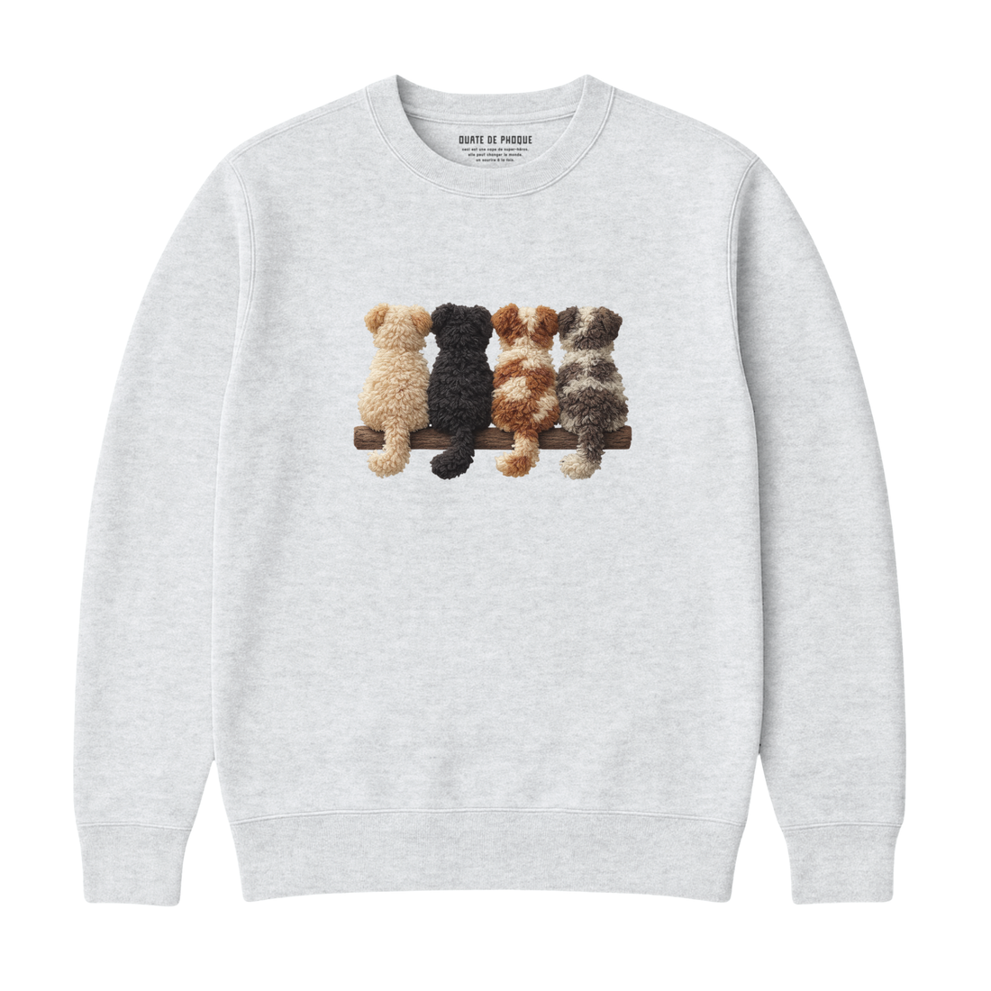 Sweatshirt Chiens De Dos Effet Patch