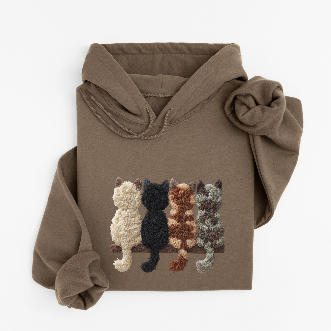 Hoodie Chats De Dos Effet Patch