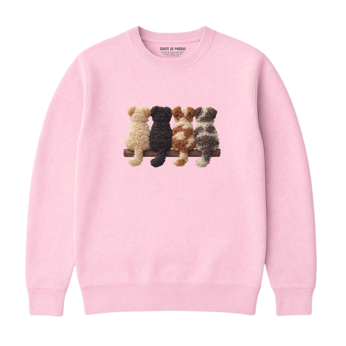 Sweatshirt Chiens De Dos Effet Patch
