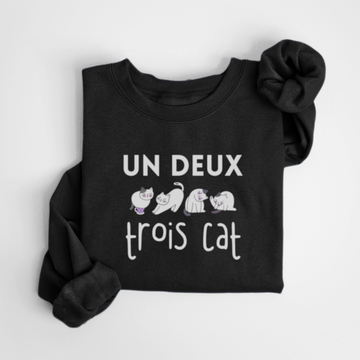 SWEATSHIRT TROIS CAT - NOIR