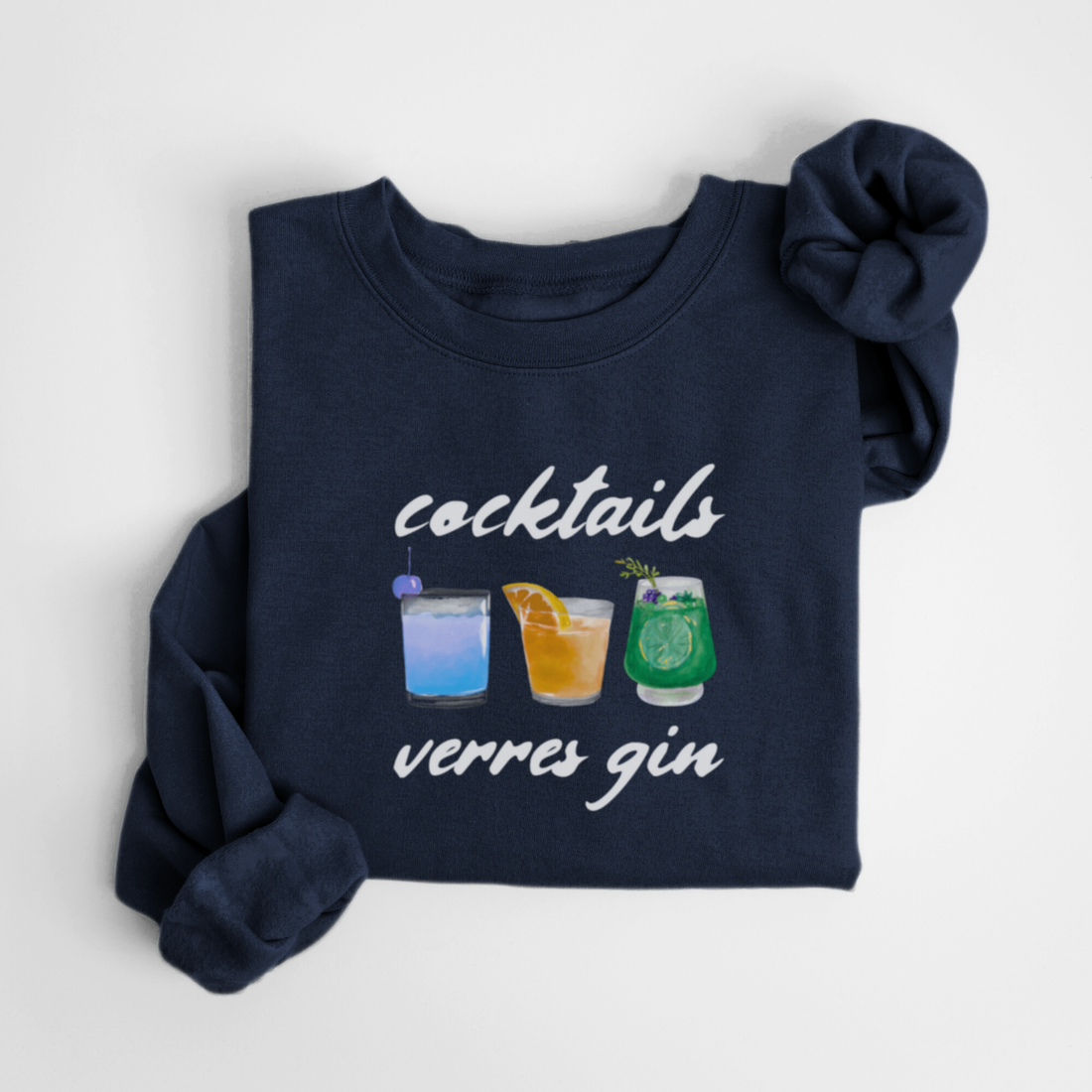 SWEATSHIRT VERRES GIN - MARINE