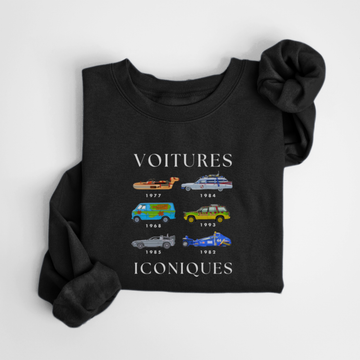 SWEATSHIRT VOITURES ICONIQUES - NOIR